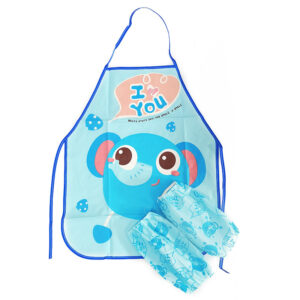Apron Kid Art With Sleeve Blue Elephant