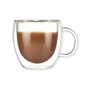 150ml Double Wall Glass Cup with Handle